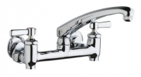 Chicago Faucets 640-L8E1-369YAB Sink Faucet, 8'' Wall W/ Stops